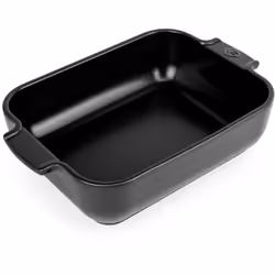 Appolia Plat four céramique rectangle noir satin 25 cm - 10in