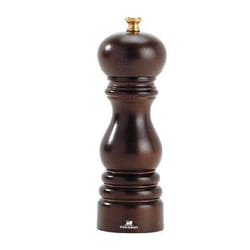 Paris Moulin à sel manuel en bois couleur chocolat 18 cm