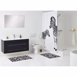 RIDDER Zebra Tapis de bain anti-dérapant Noir, Blanc
