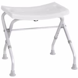 Tabouret de salle de bains repliable couleur blanche matériau aluminium, plastique dimensions 500 × 310 mm installation à pos ...