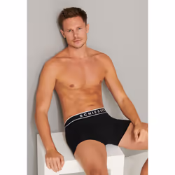 SCHIESSER 173983-000-007, Caleçons, Short Boxer, Mâle, Noir, EUE, Monochromatique