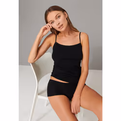 SCHIESSER 174388-000-042, Maillot de corps, Noir, EUE, 2 pièce(s), Femelle, Sans manches