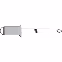 Tête de riyal en aluminium/acier aveugle 120 Riy creux: Alu AlMg 3 Épine de Rith : acier galvanisé