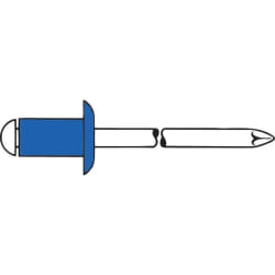 GESIPA Rivet acier Tête ronde plate 5 x 12mm - Par 500