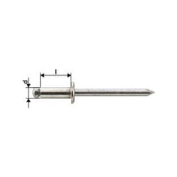 Rivet aveugle acier inoxydable A2 tête semi-bombée 4x8mm Gesipa Par 1000)