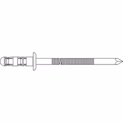Blindniet PolyBulb® alu/acier, tête ronde plate Niet creux: alliage d'aluminium Nietthorn: acier, galvanisé Idéal pour les ma ...