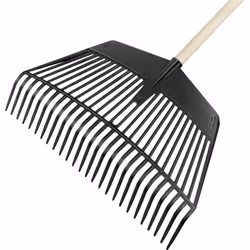 Râteau et pelle combinés pour feuilles mortes, en plastique, lot de 5, avec manche. Produit livré = en partie démonté. Largeu ...