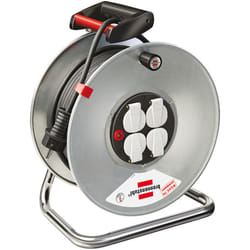 Brennenstuhl 25m H05VV-F 3G1,5 multiprise 4 sortie(s) CA Noir, Rouge, Argent, Blanc