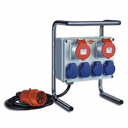 Brennenstuhl 1153750, 2 m, Noir, Bleu, Rouge, Argent, 6 sortie(s) CA, 16 A, 2,6 kg, Noir