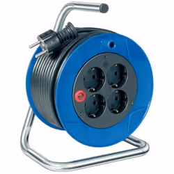 Brennenstuhl 1079180004, 15 m, Extérieure, IP20, Plastique, Noir, Bleu, 4 sortie(s) CA