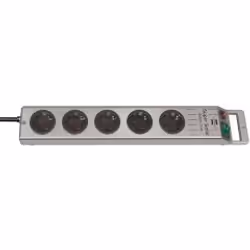 Brennenstuhl Super-Solid Line, 5 sortie(s) CA, Argent, 2,5 m