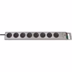 Brennenstuhl Super-Solid Line, 8 sortie(s) CA, Argent, 2,5 m