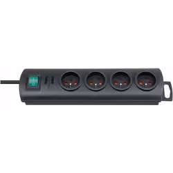 Brennenstuhl 1153304124, 1,5 m, Intérieure, Type E, IP20, Noir, 4 sortie(s) CA