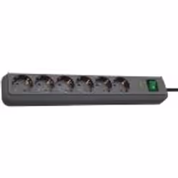 Brennenstuhl Eco-Line, 6 sortie(s) CA, Type F, 3680 W, 13500 A, Noir, IP20