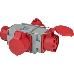 Brennenstuhl 1081640 adaptateur prise d'alimentation Gris, Rouge