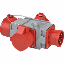 Brennenstuhl 1081640 adaptateur prise d'alimentation Gris, Rouge