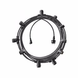 Brennenstuhl chaîne lumineuse 10xE27 ampoules exclues avec 10 mètres de câble noir - 1175190020La chaîne lumineuse au design  ...