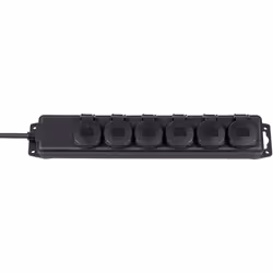 Brennenstuhl BN-1159970, 2 m, IP44, Noir, Néoprène, Caoutchouc, 6 sortie(s) CA, Noir