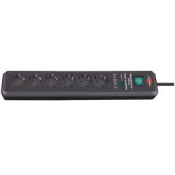 Brennenstuhl 1159540366, 2 m, Noir, 6 sortie(s) CA, 19500 A, 3500 W, Noir