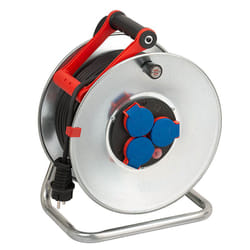 Brennenstuhl 1198590 multiprise 50 m 3 sortie(s) CA Extérieure Bleu, Rouge, Acier inoxydable