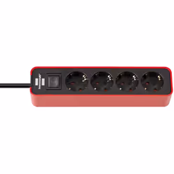 Brennenstuhl 1153240070, 1,5 m, Intérieure, IP20, Noir, Rouge, 4 sortie(s) CA, 270 mm