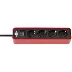Brennenstuhl 1153240070 multiprise 1,5 m 4 sortie(s) CA Intérieure Noir, Rouge