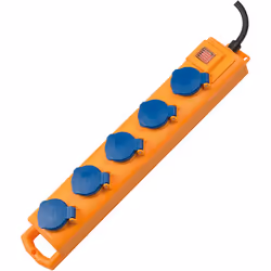 Brennenstuhl 1159900205, 2 m, Extérieure, IP54, Bleu, Jaune, Néoprène, 5 sortie(s) CA