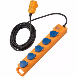 Brennenstuhl 1159900805, 5 m, Extérieure, Courbe, IP54, Noir, Bleu, Jaune, 5 sortie(s) CA