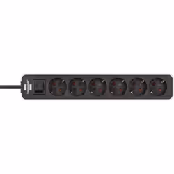 Brennenstuhl 1153260020, 1,5 m, IP20, Noir, Blanc, 6 sortie(s) CA, 350 mm, 70 mm