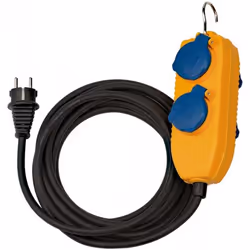 Brennenstuhl 1169200010, 5 m, Extérieure, Droit, IP54, Néoprène, Caoutchouc, Bleu, Jaune
