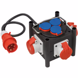 Brennenstuhl 1153680100, 1 m, Extérieure, IP44, Plastique, Caoutchouc, Noir, Bleu, Rouge, Blanc, 6 sortie(s) CA