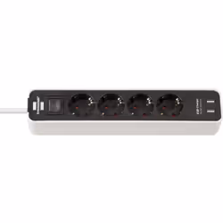 Brennenstuhl Ecolor, 1,5 m, Intérieure, Type F, Type F (CEE 7/4), IP20, Noir, Blanc