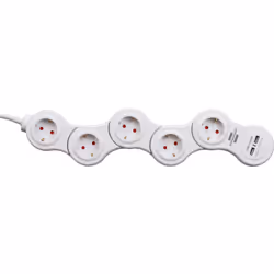 Brennenstuhl Vario multiprise 1,4 m 5 sortie(s) CA Intérieure Blanc