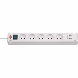 Brennenstuhl 1150660325, 2P, 3 m, Blanc, Aluminium, IP20, 2,1 A