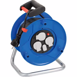 Brennenstuhl 1215050600, CEE 7/3, 25 m, Noir, Bleu, Blanc, Polyvinyl chloride (PVC), Plastique, IP20, 2,1 A