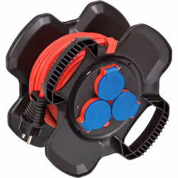 Brennenstuhl 1169710100, 10 m, Extérieure, IP44, Plastique, Caoutchouc, Noir, Rouge, 3 sortie(s) CA