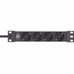 Brennenstuhl 1390007004 multiprise 2 m 4 sortie(s) CA Intérieure Noir, Argent