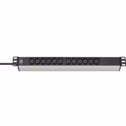 Brennenstuhl 1390007112, 2 m, Intérieure, Coupleur C13, IP20, Noir, Argent, 12 sortie(s) CA