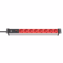 Brennenstuhl 1390007118, 2 m, Intérieure, IP20, Noir, Rouge, 8 sortie(s) CA, 10 A