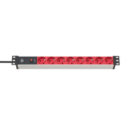 Brennenstuhl 1390007118 multiprise 2 m 8 sortie(s) CA Intérieure Noir, Rouge