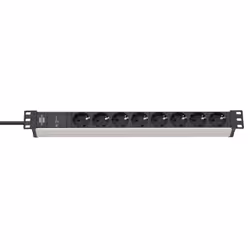 Brennenstuhl 1390007308, 2 m, Intérieure, IP20, Aluminium, Plastique, Noir, Argent, 8 sortie(s) CA