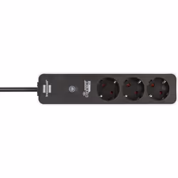 Brennenstuhl Connect Ecolor WiFi, Intérieure, IP20, Noir, 3 sortie(s) CA, 3600 W, 80 mm