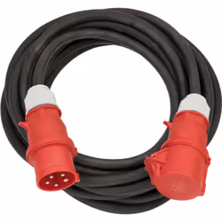 Brennenstuhl 1167320250, 25 m, Extérieure, IP44, Résistant à l'huile, Résistant aux UV, Noir, Rouge, 400 V