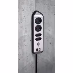 Brennenstuhl 1153590410 multiprise 2 m 4 sortie(s) CA Intérieure Noir, Argent - Vue supplémentaire 4