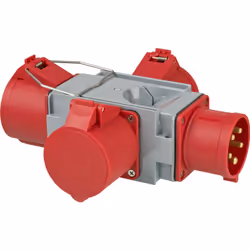 Brennenstuhl 1081670 adaptateur prise d'alimentation Gris, Rouge
