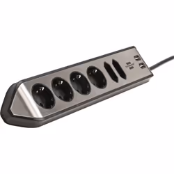 Brennenstuhl 1153590610 multiprise 2 m 6 sortie(s) CA Intérieure Noir, Argent