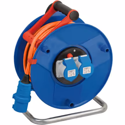 Brennenstuhl 1182760100, 25 m, Extérieure, IP44, Néoprène, Plastique, Bleu, Orange, 2 sortie(s) CA