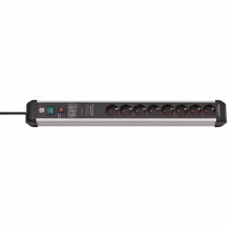 Brennenstuhl 1391010800, 3 m, Intérieure, Courbe, IP20, Noir, Argent, 8 sortie(s) CA