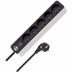 Brennenstuhl 1153254520, 5 m, Intérieure, IP20, Noir, Blanc, 5 sortie(s) CA, 230 V