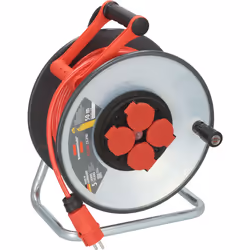 Brennenstuhl SC 5110, Noir, Rouge, Argent, Acier, 4 sortie(s) CA, Type F, Type F, Droit